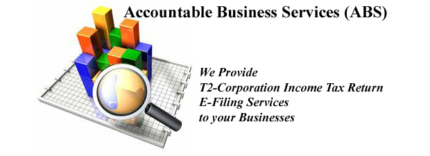 T2 Corporation Income Tax Return E Filing Services from Accountable Business Services ABS Prof in Alberta Edmonton Area Calgary Red Deer and All Across Canada on Tupenny Rate