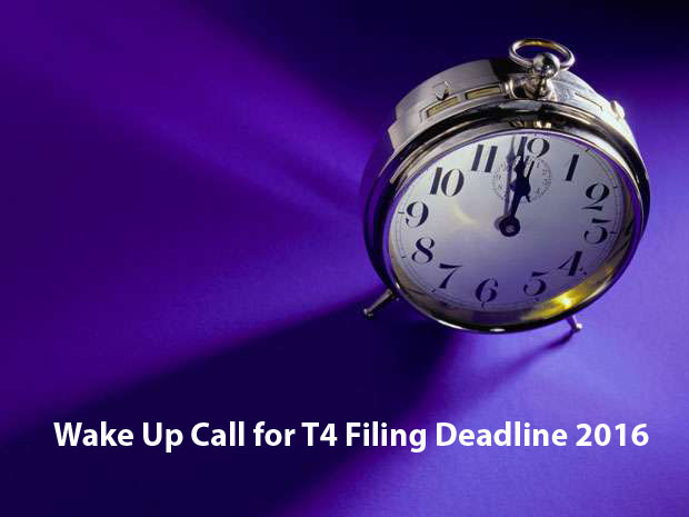 Wake Up Call for T4 Filing Deadline 2016 – Accountable Business Services ABS ABSPROF Alberta Edmonton Calgary Red Deer and Canada