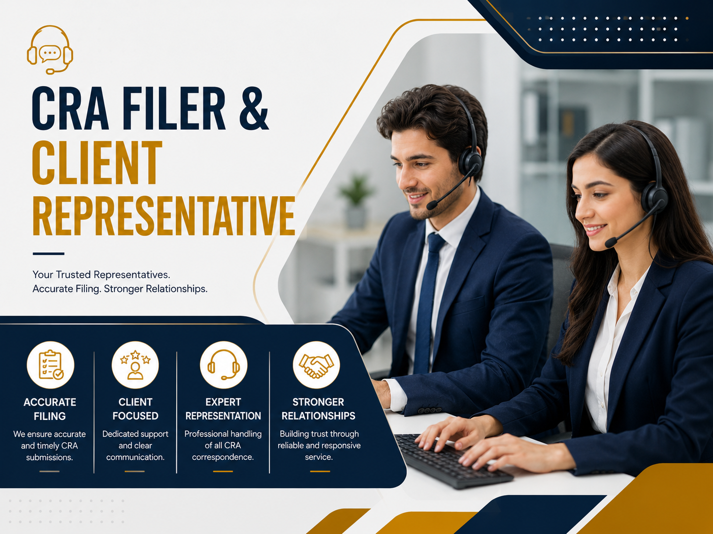 CRA FILER & CLIENT REPRESENTATIVE CRA FILER & CLIENT REPRESENTATIVE
